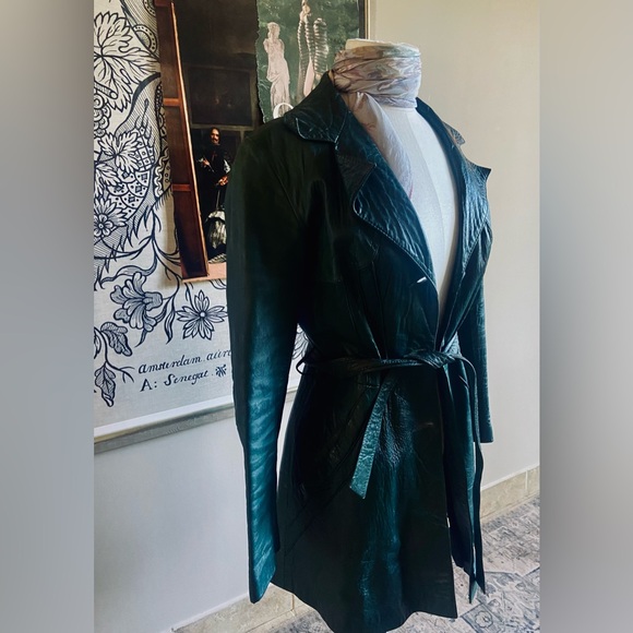 Vintage 70s green leather jacket - Picture 14 of 14